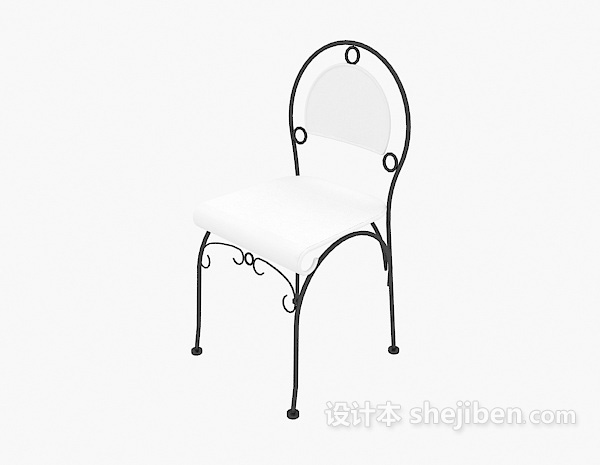 欧式铁艺花边椅子3d模型下载