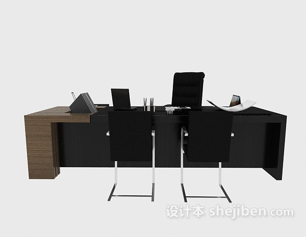 简约时尚办公桌椅3d模型下载