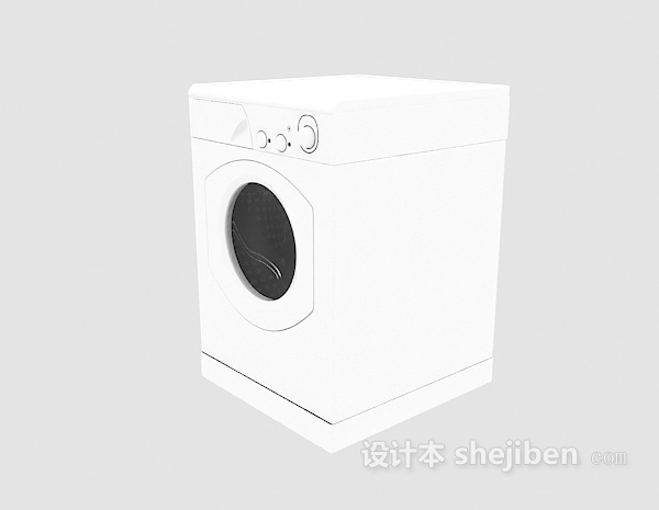 白色滚筒洗衣机3d模型下载