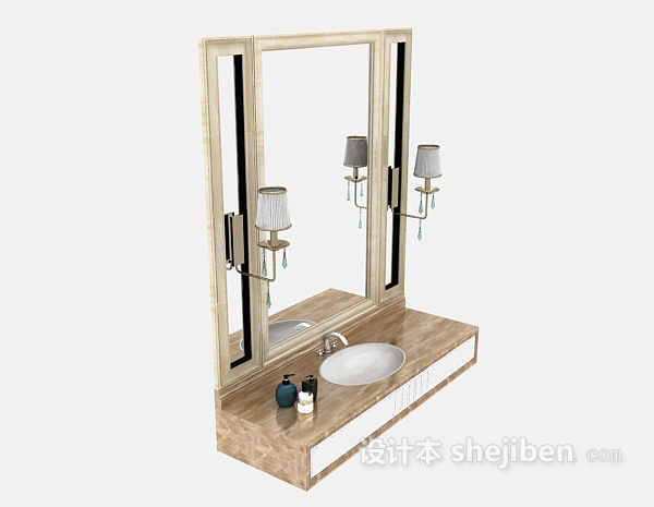 美式家居洗脸盆3d模型下载