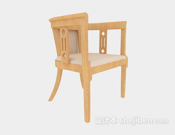 田园简约休闲椅3d模型下载