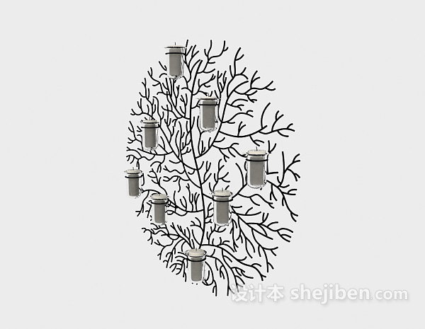 创意烛灯3d模型下载