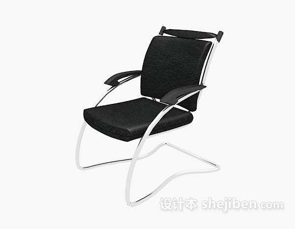 黑色皮质办公椅3d模型下载