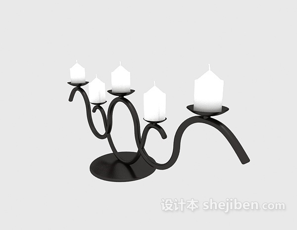 蜡烛台灯3d模型下载