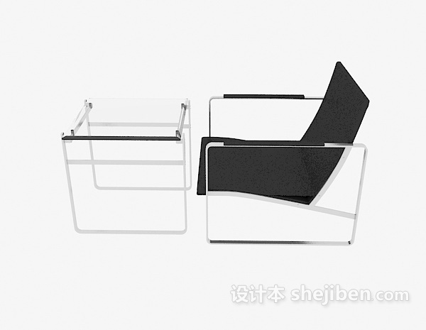 现代办公接待桌椅3d模型下载
