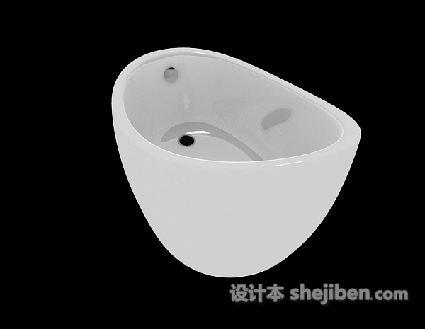 白色家居浴缸3d模型下载