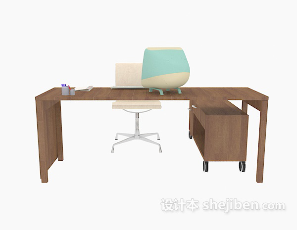 木质办公单元3d模型下载
