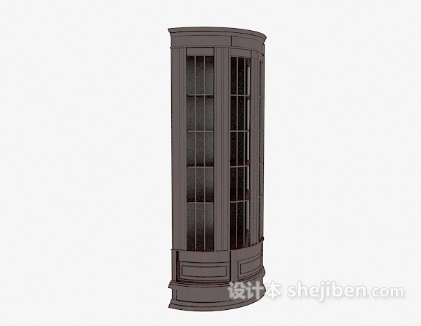 棕色展示柜3d模型下载