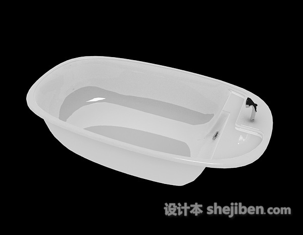 长方形浴缸3d模型下载