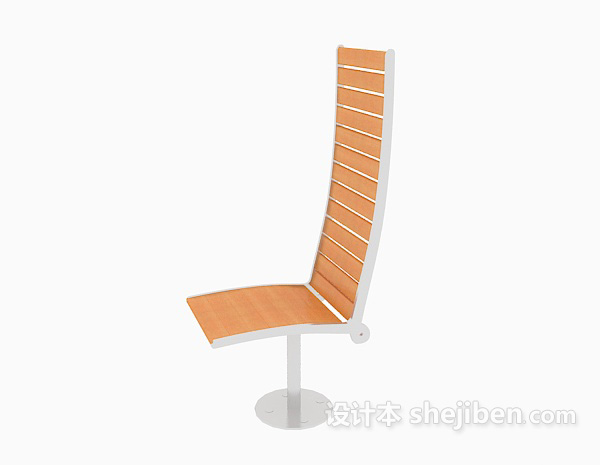 现代黄色靠背椅3d模型下载