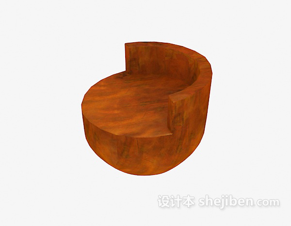 原木椅子3d模型下载