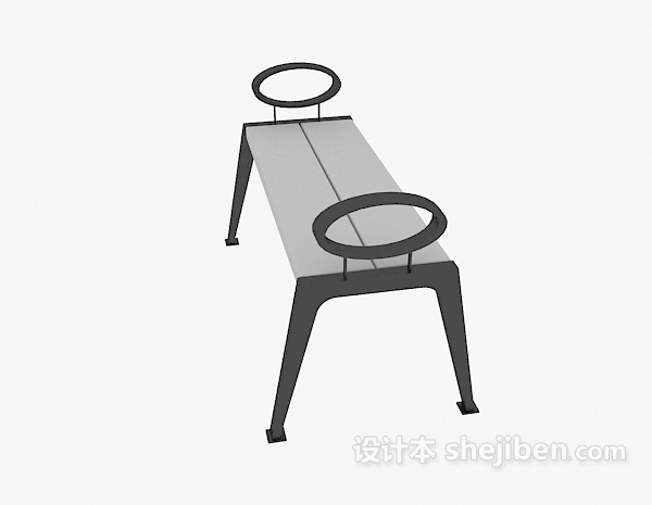 公园实木长椅3d模型下载