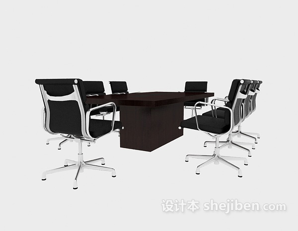公司会议桌椅3d模型下载