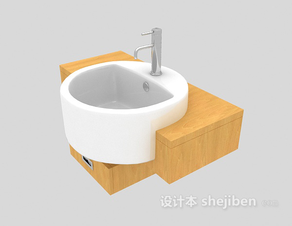 简约现代洗手池3d模型下载