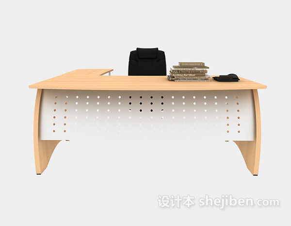 现代简约办公桌3d模型下载