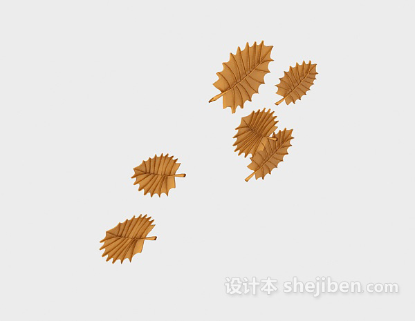 树叶墙饰3d模型下载