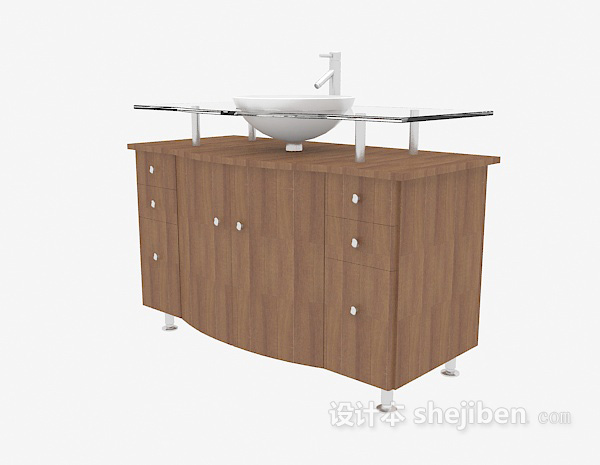 现代卫浴柜洗脸盆3d模型下载