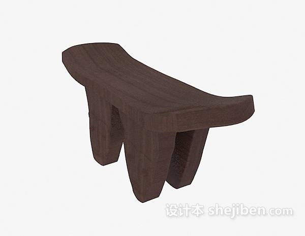 原木凳3d模型下载