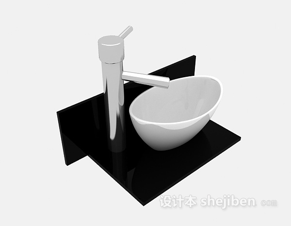 简约洗手池3d模型下载