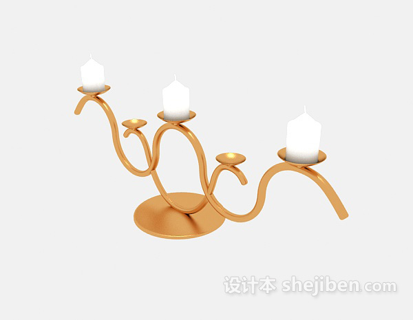 欧式铁艺烛台灯3d模型下载