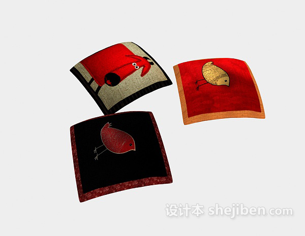毛绒抱枕3d模型下载