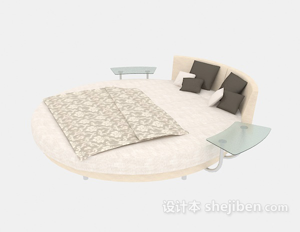 创意圆形床3d模型下载