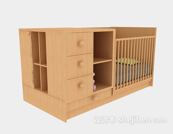 摇篮床组合3d模型下载