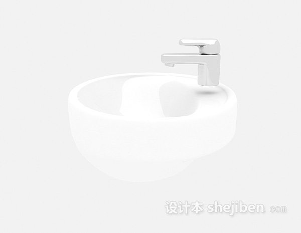 白色洗手池3d模型下载