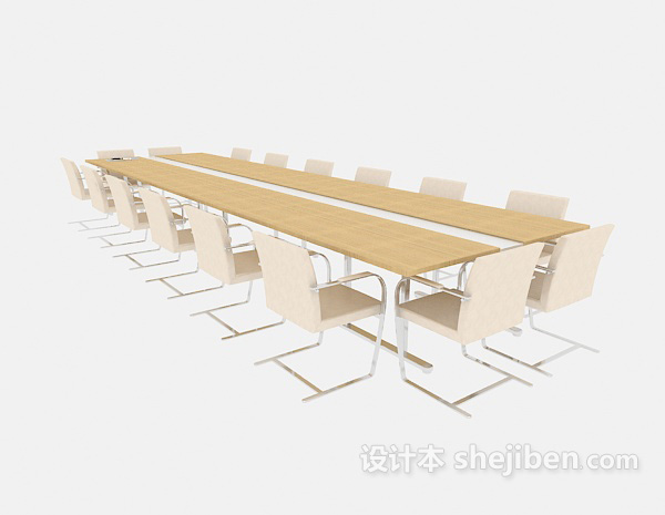 公司大型会议桌3d模型下载