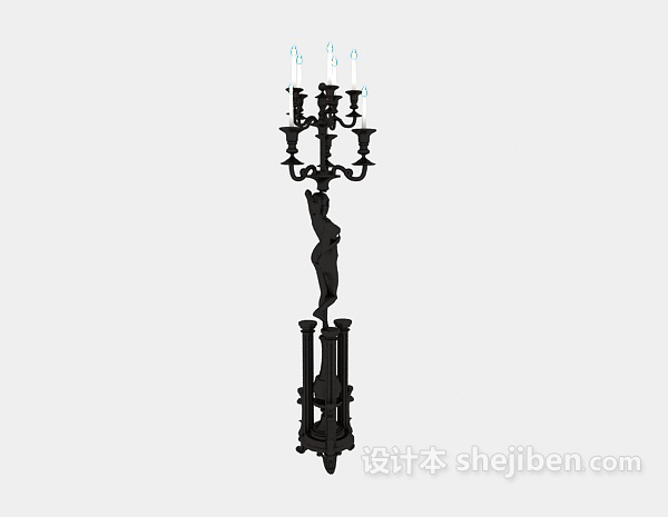 欧式个性烛台灯3d模型下载