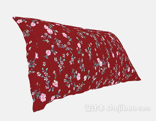 碎花枕头3d模型下载