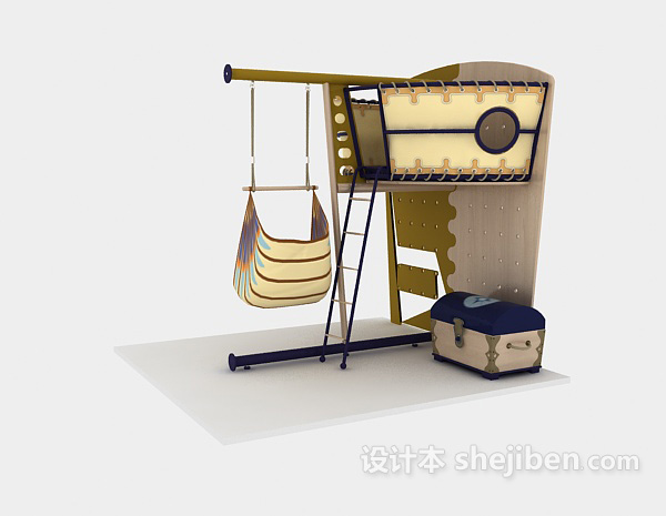个性儿童床3d模型下载
