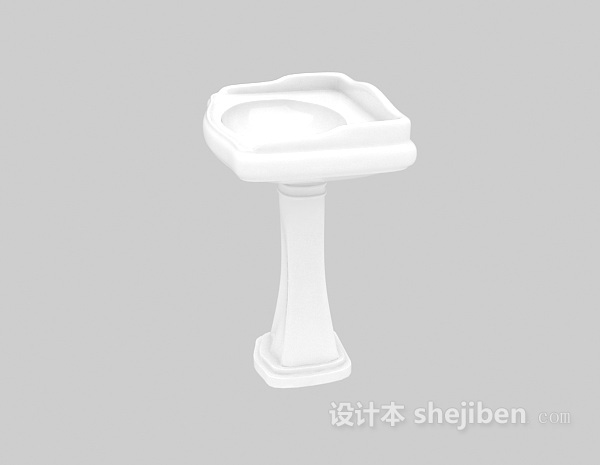 立式洗脸盆3d模型下载