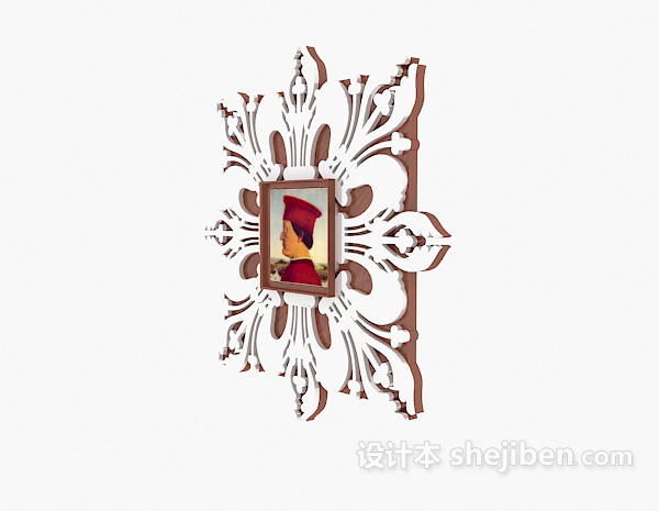 欧式挂画装饰3d模型下载