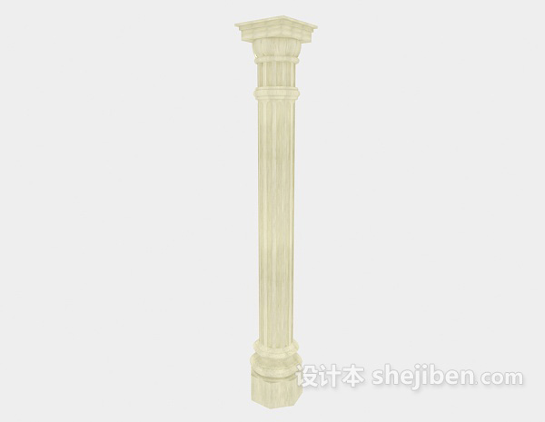 灰色罗马石柱3d模型下载