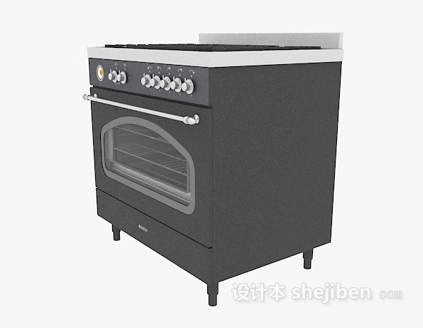 黑色微波炉3d模型下载