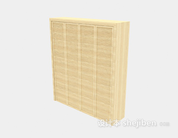 现代简易衣柜3d模型下载
