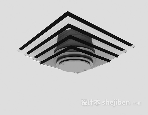 灰色吸顶灯3d模型下载