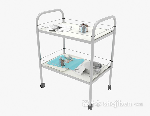 医用手推车3d模型下载