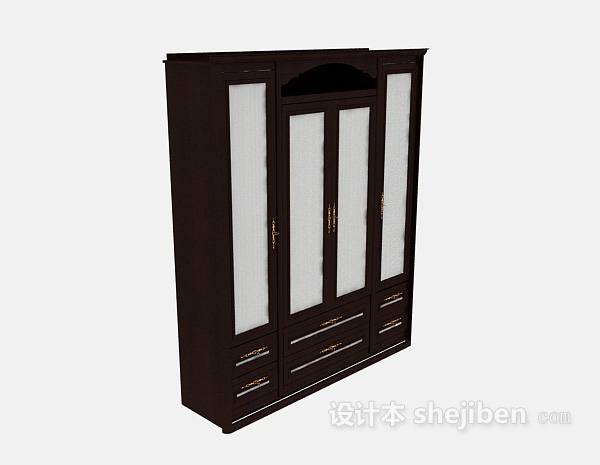 古典中式衣柜3d模型下载