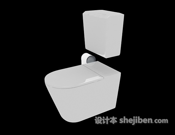 坐便冲水马桶3d模型下载