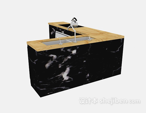 石材橱柜3d模型下载