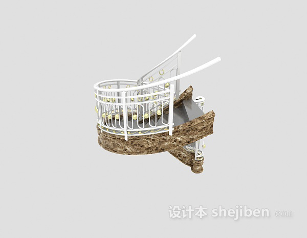 地中海风格楼梯3d模型下载