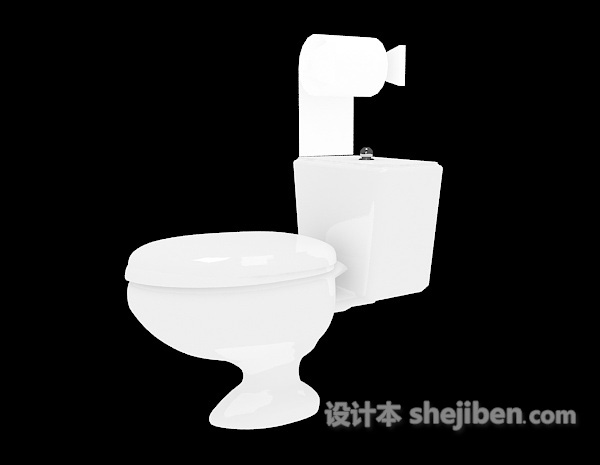 家居冲水马桶3d模型下载