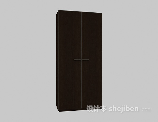 两扇门衣柜3d模型下载