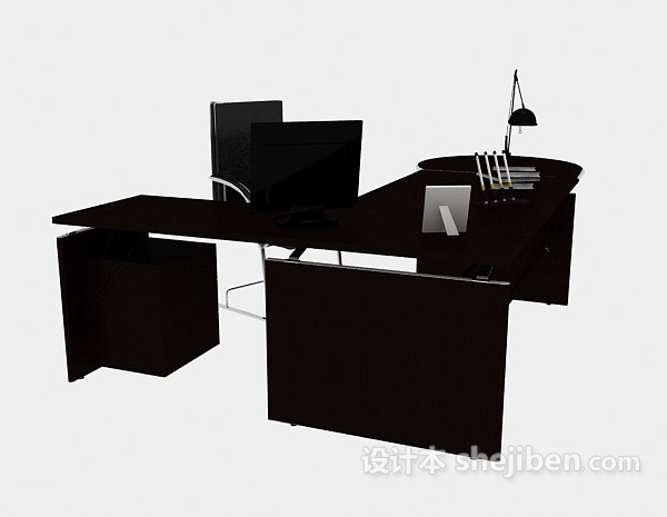 现代办公桌椅3d模型下载