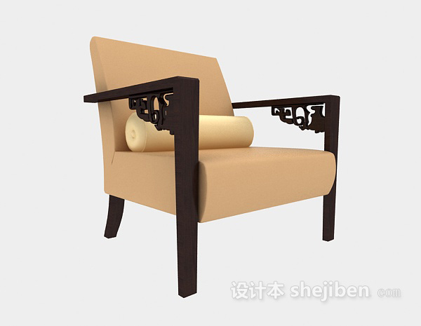 中式休闲椅3d模型下载