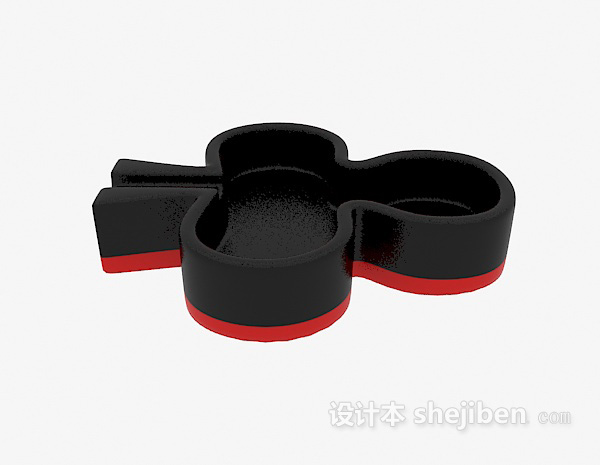 叶型烟灰缸3d模型下载