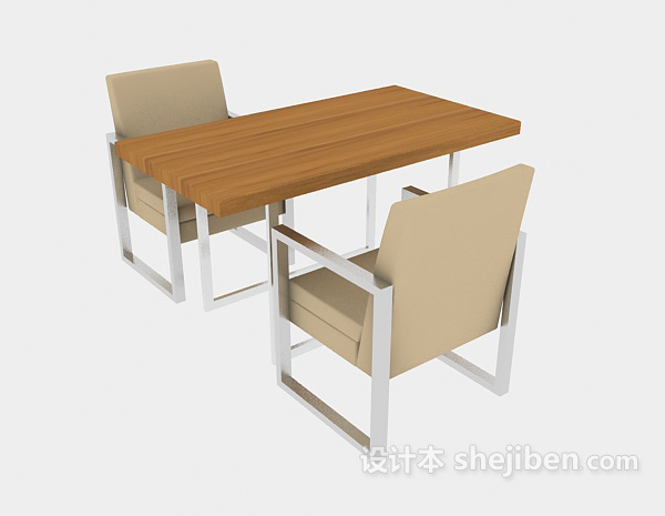 简约办公桌椅3d模型下载