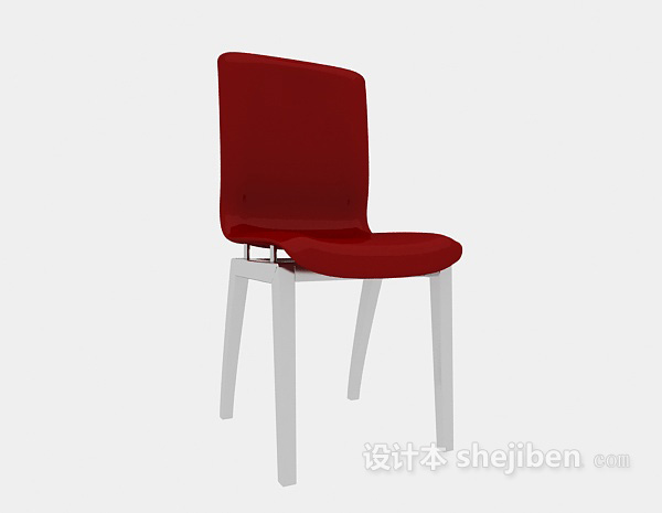 红色家居椅3d模型下载